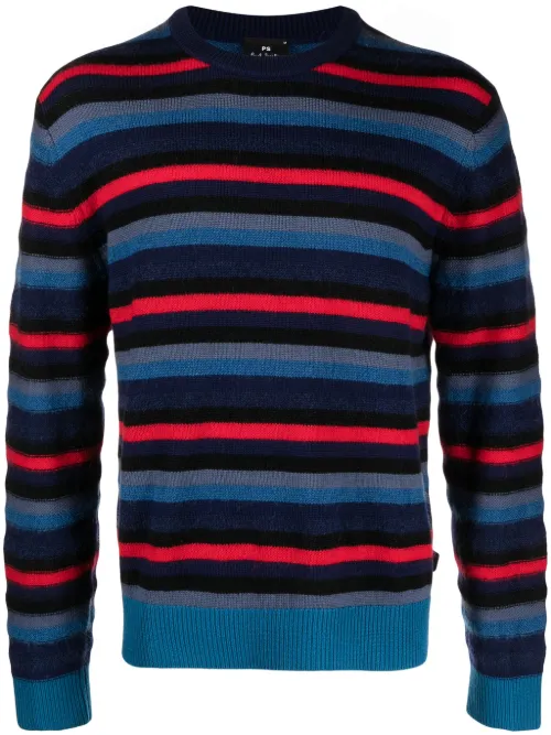 Pull rayé à col ras du cou - PS Paul Smith - Modalova