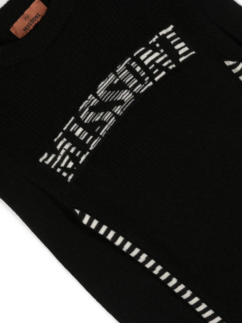 Intarsia-Knit Logo Ribbed-Knit Dress