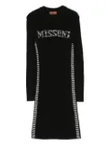 Missoni Kids intarsia-knit logo ribbed-knit dress - Black