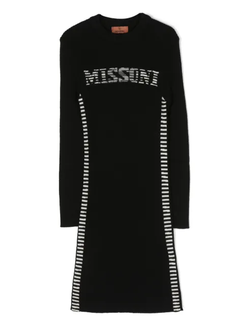 Missoni Kids intarsia-knit logo ribbed-knit dress