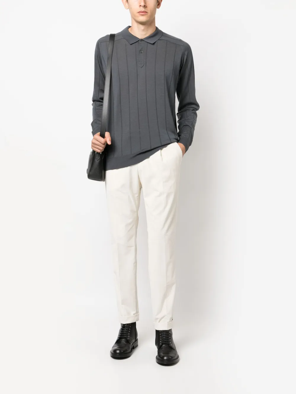 John Smedley Rampston wool polo shirt - Grijs