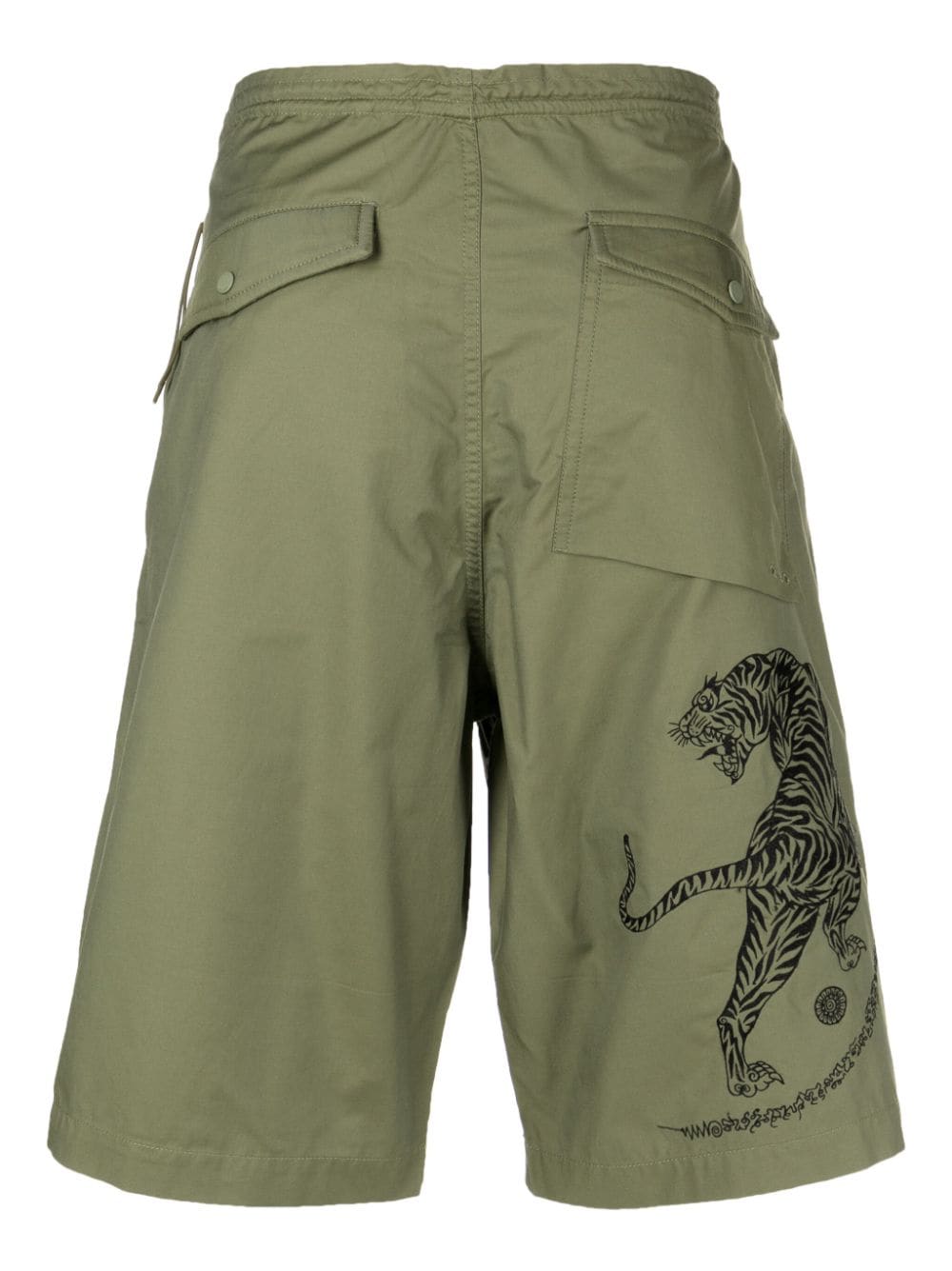 Shop Maharishi Tiger-print Bermuda Shorts In Green