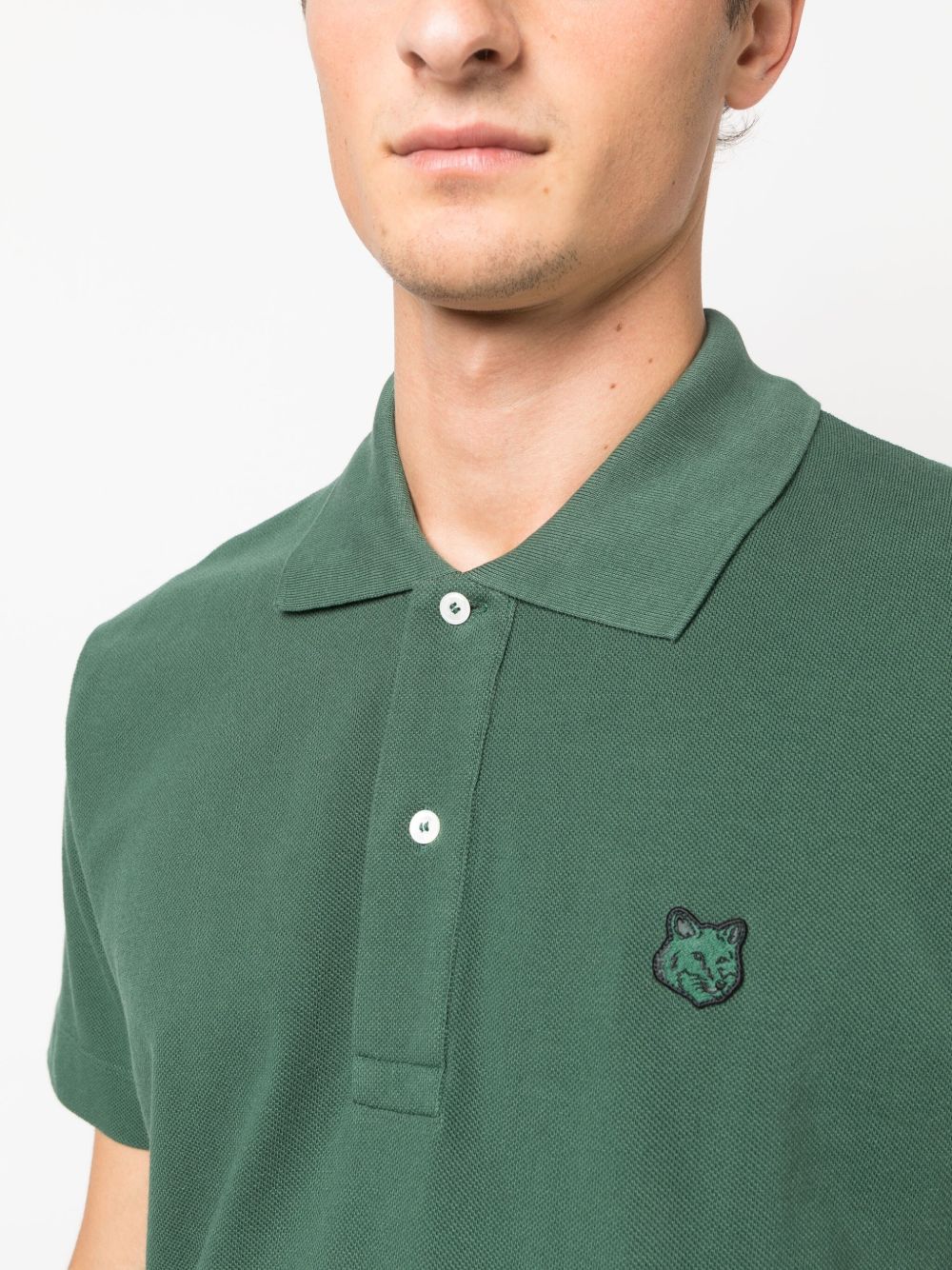 Maison Kitsune pique logo-applique polo shirt Men