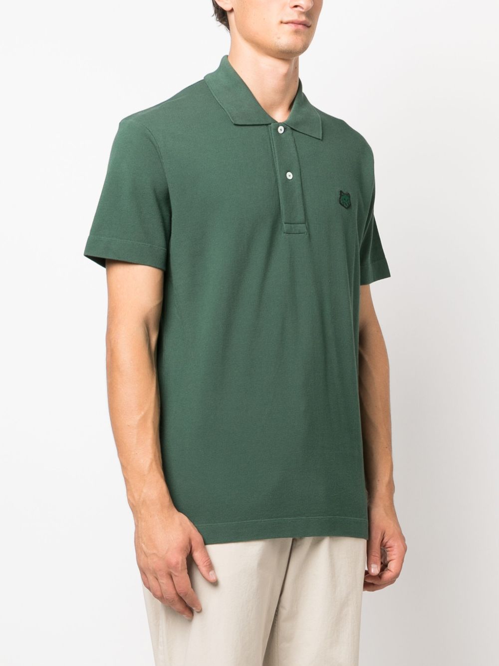 Maison Kitsune pique logo-applique polo shirt Men