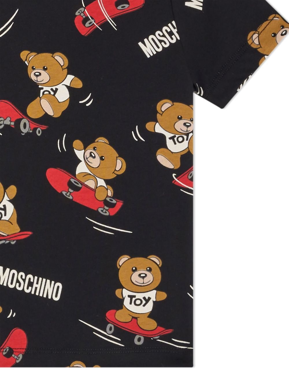 Shop Moschino Teddy Bear-print Cotton T-shirt In Schwarz