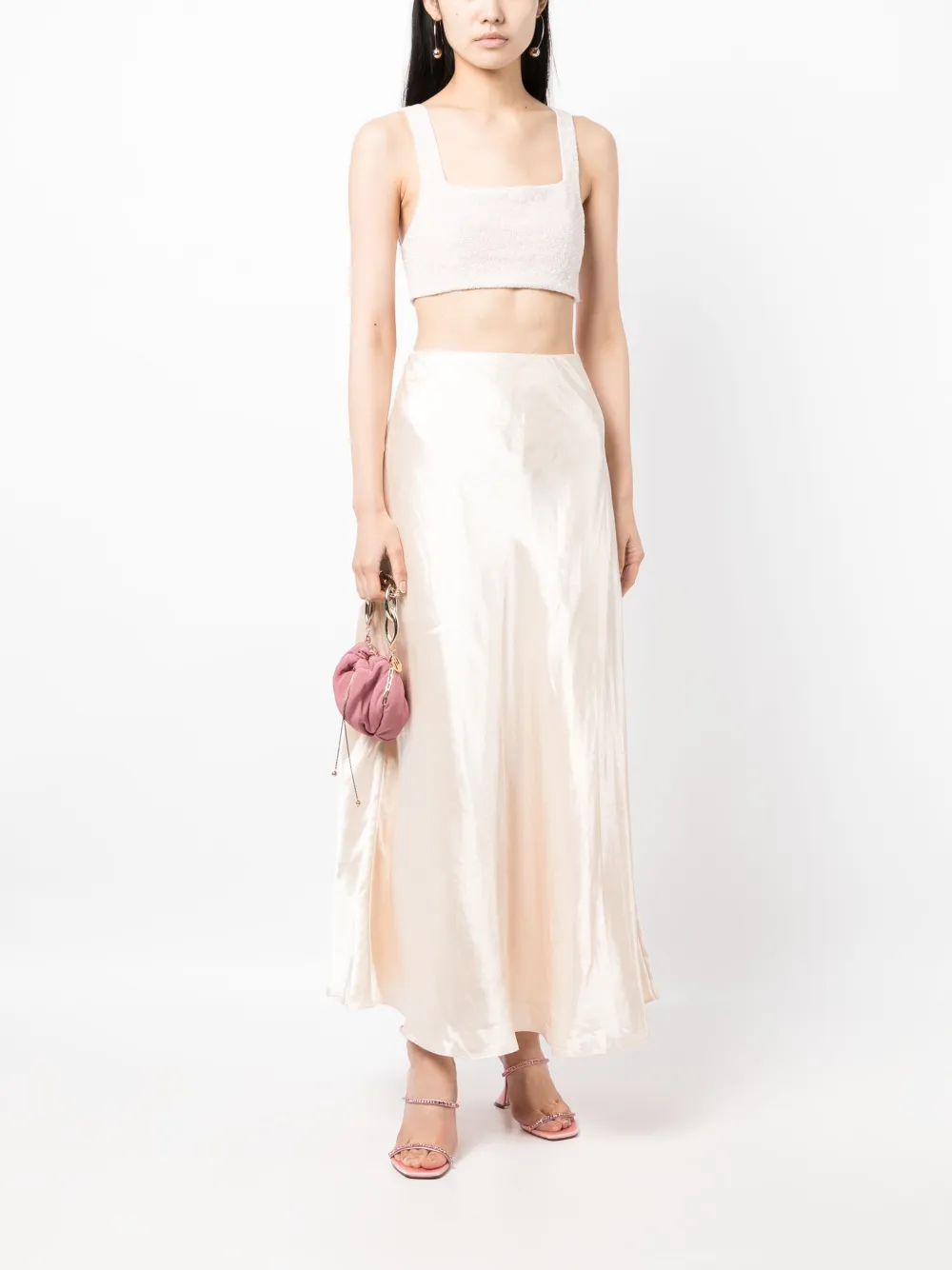 Aje Moonglade satin-finish maxi skirt - Wit