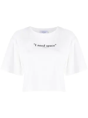Off White slogan print Cotton T shirt Farfetch