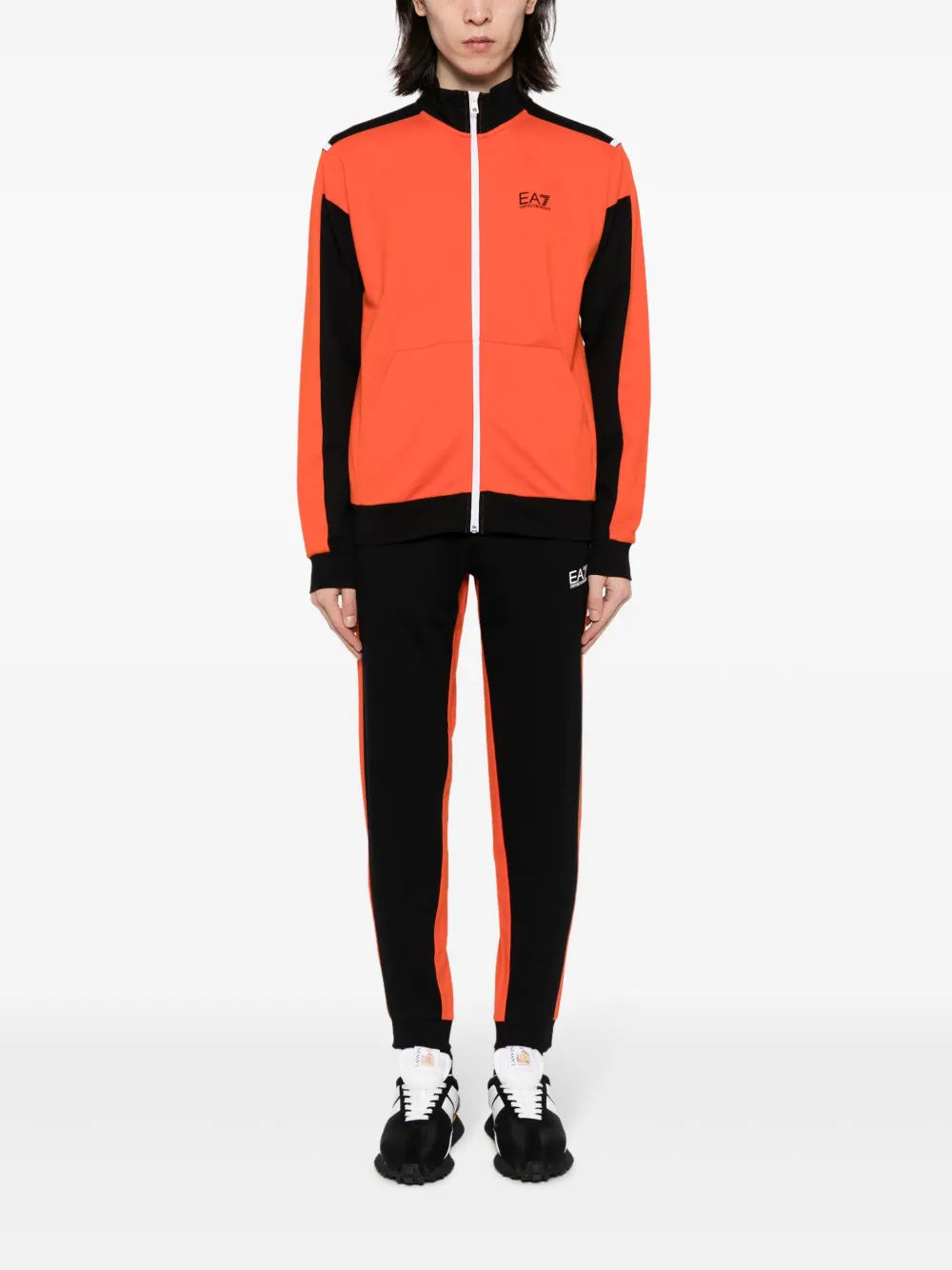 Ea7 Emporio Armani logo-print cotton tracksuit - Oranje