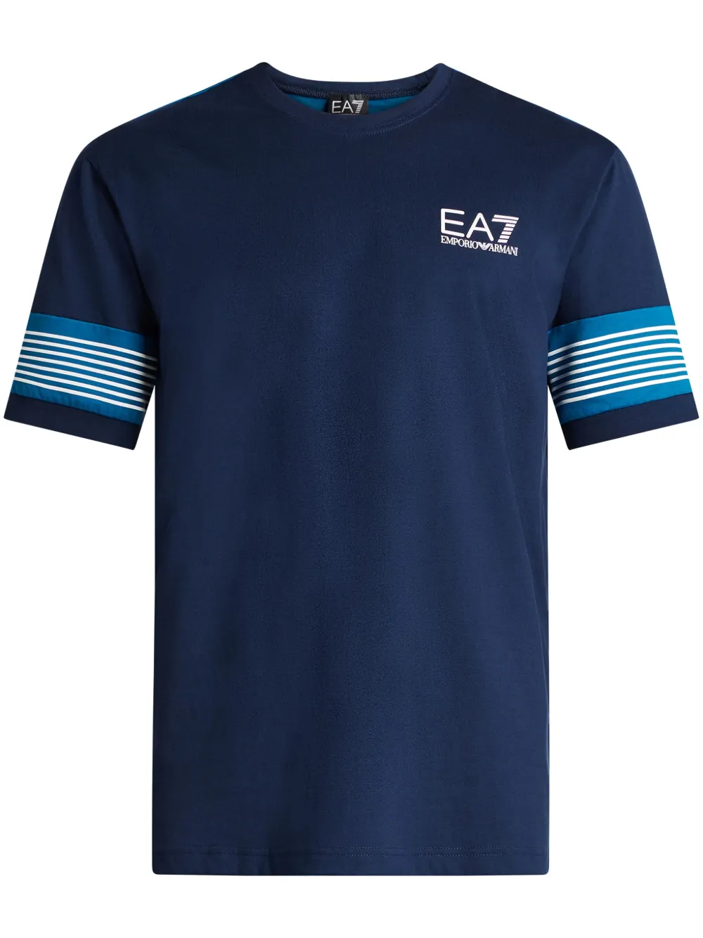 Ea7 Emporio Armani Katoenen T-shirt met logoprint Blauw