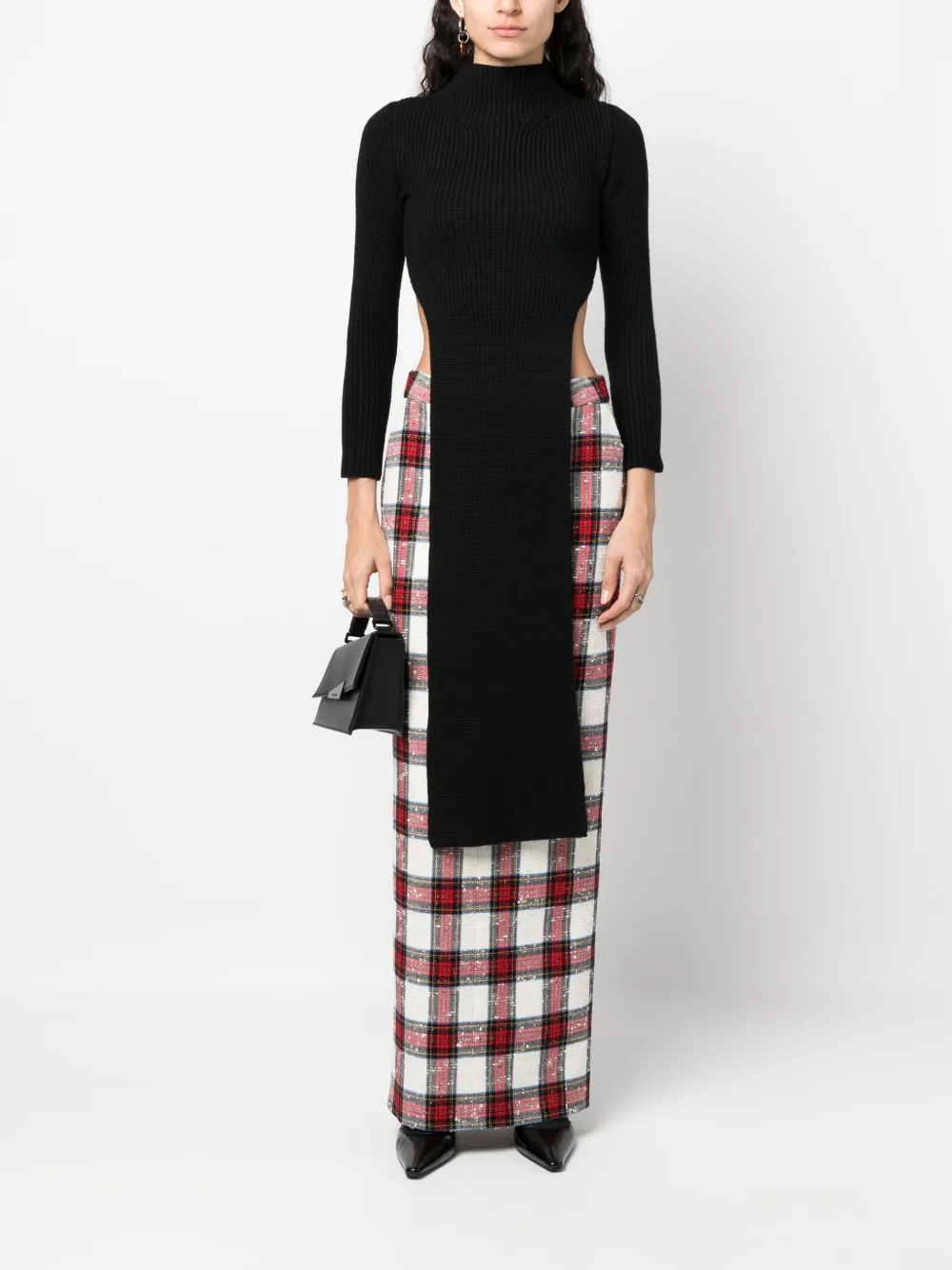 Patou cut-out detail wool knitted top - Zwart