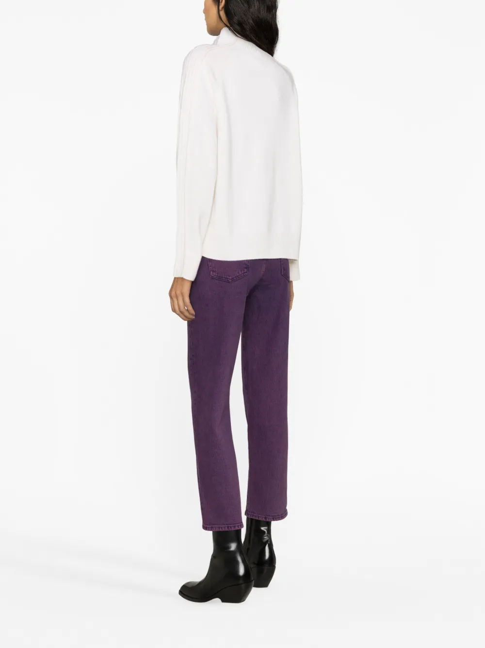 Calvin Klein Mock-neck Wool Jumper In Neutrals
