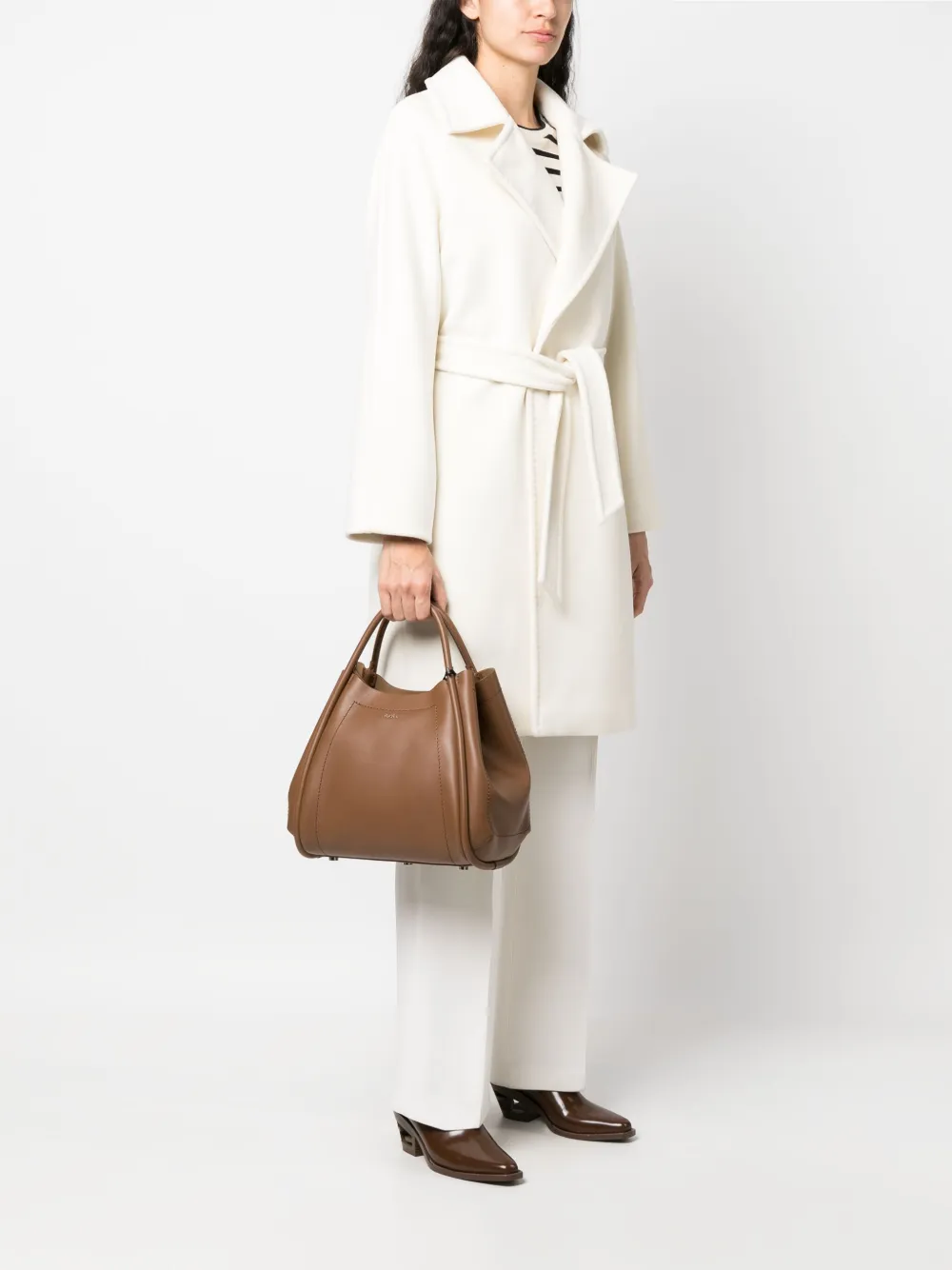 Max Mara Marins leather tote bag - Bruin