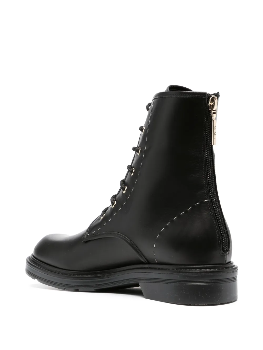 Max Mara decorativestitching Leather Boots Farfetch