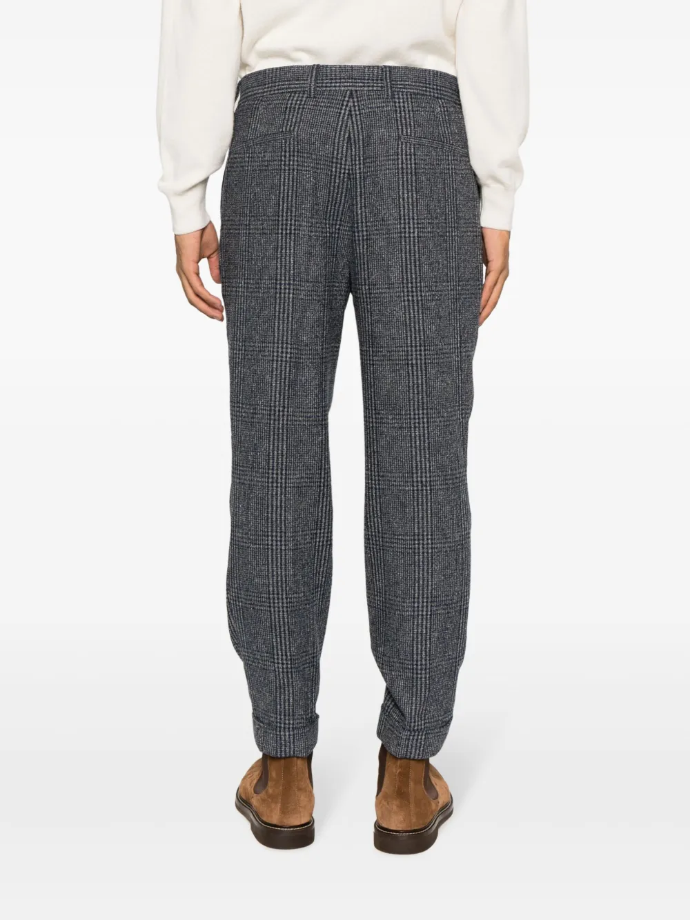 Brunello Cucinelli Geruite pantalon Blauw