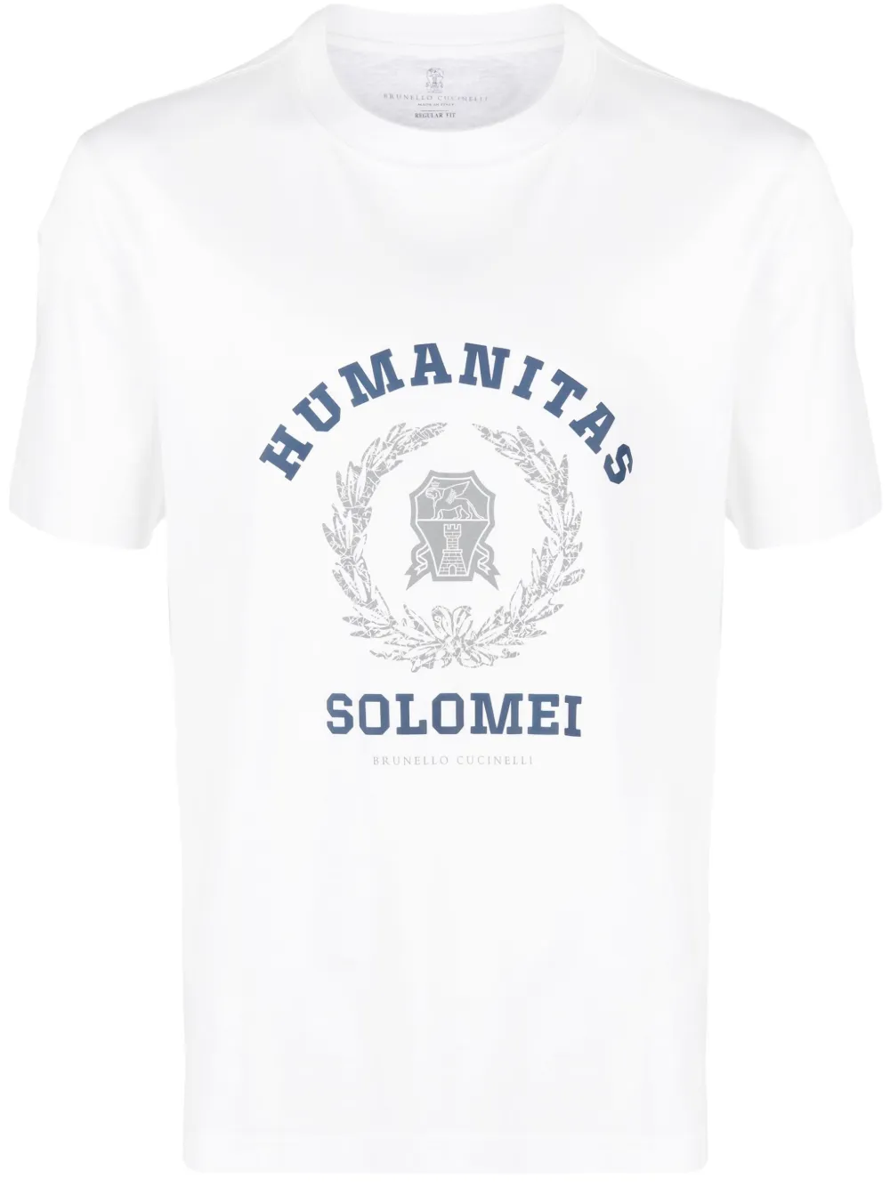 Brunello Cucinelli Humanitas-print cotton T-shirt | White | Image 1