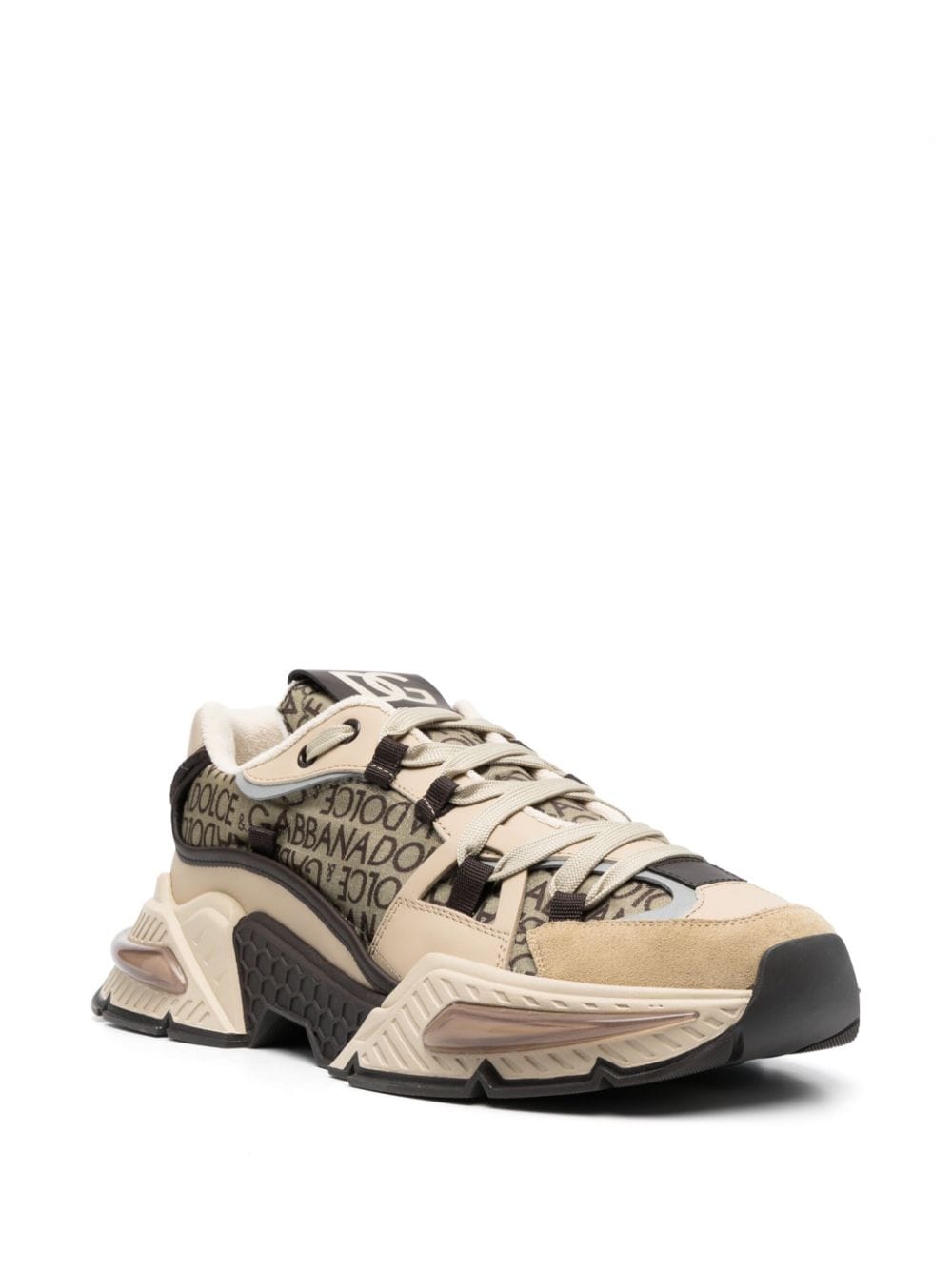 Shop Dolce & Gabbana Nylon Airmaster Panelled Low-top Sneakers In Neutrals