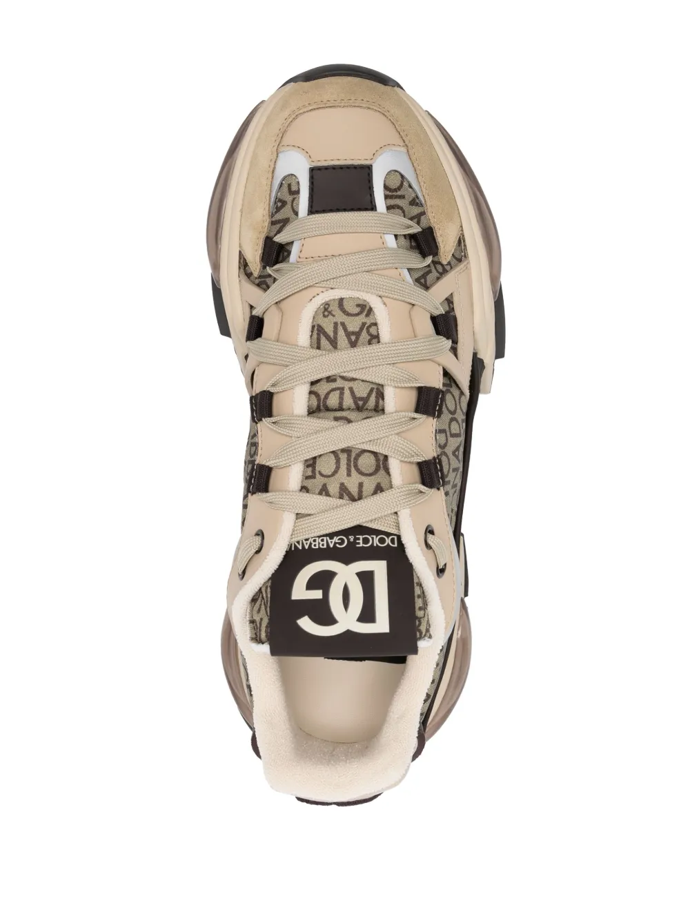 Shop Dolce & Gabbana Nylon Airmaster Panelled Low-top Sneakers In Neutrals