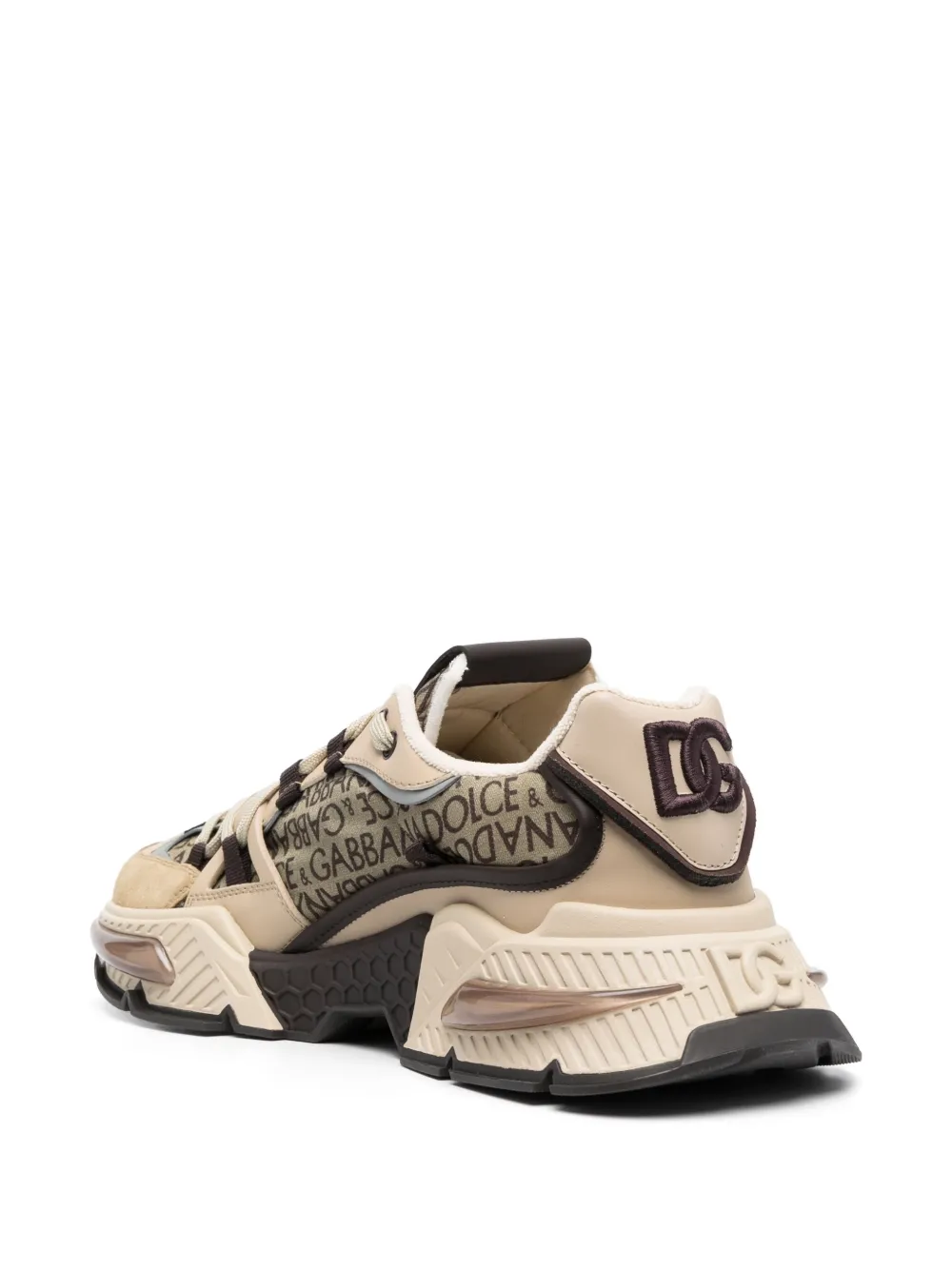 Shop Dolce & Gabbana Nylon Airmaster Panelled Low-top Sneakers In Neutrals