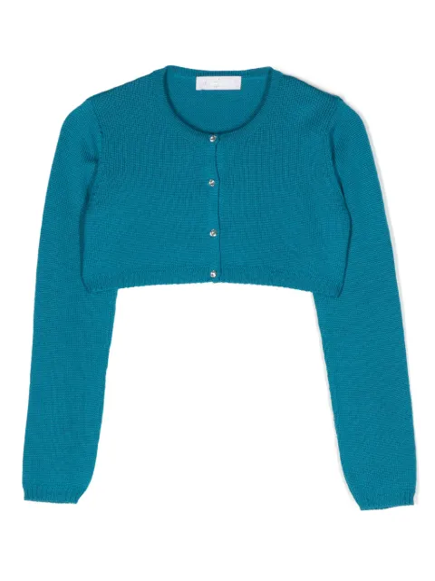 Colorichiari crystal-embellished wool cropped cardigan