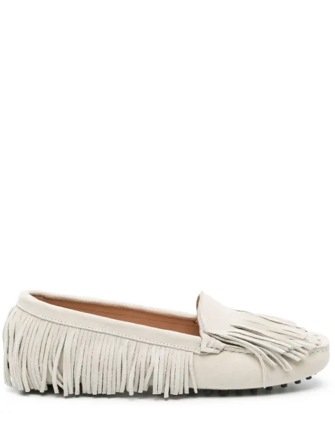Scarosso fringed suede loafers