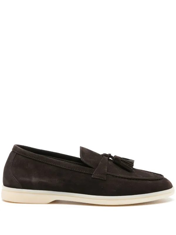 Scarosso Leandra tassel-detail Suede Loafers Brown FARFETCH
