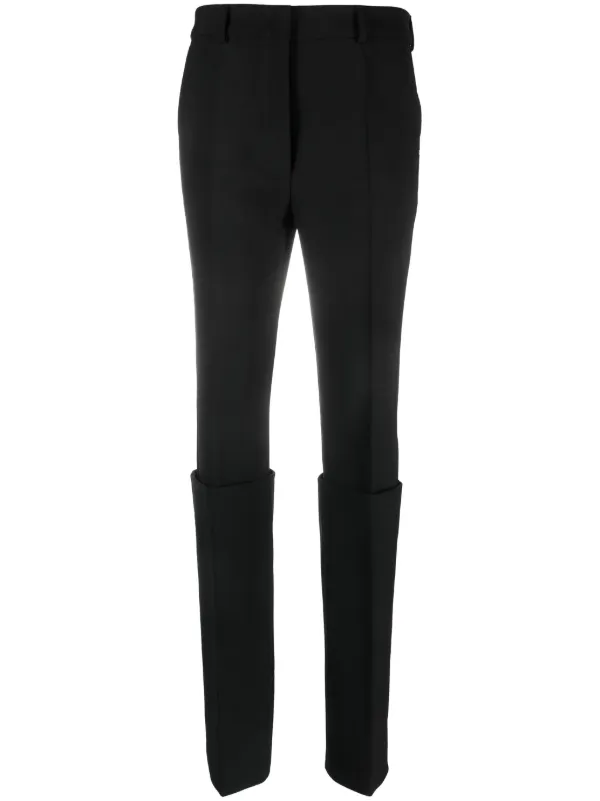 Sportmax Turn-up Hem Slim-fit Trousers in Black