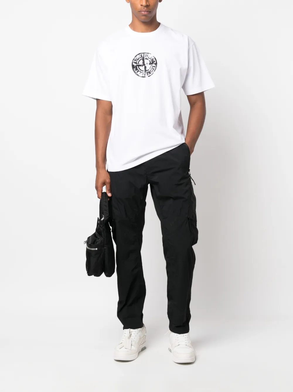Stone Island T-shirt met logoprint - Wit