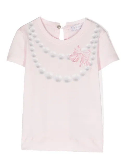 Monnalisa necklace-print cotton T-Shirt 