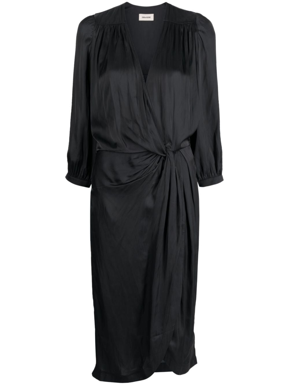Zadig & Voltaire Renew Satin Midi Dress In Black