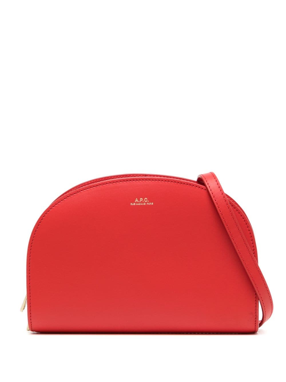 Apc Demi-lune Leather Crossbody Bag In Red