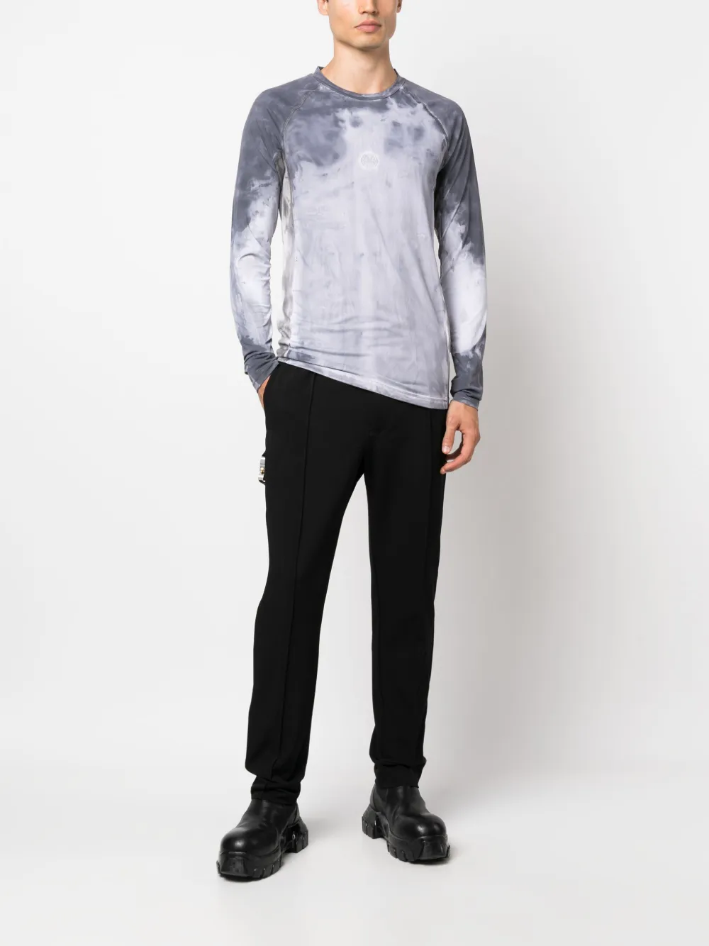 1017 ALYX 9SM logo-embroidered tie-dye pattern T-shirt - Wit