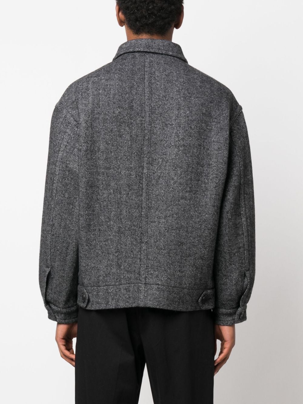 Shop Marant Simon Wool Shirt Jacket In Grey