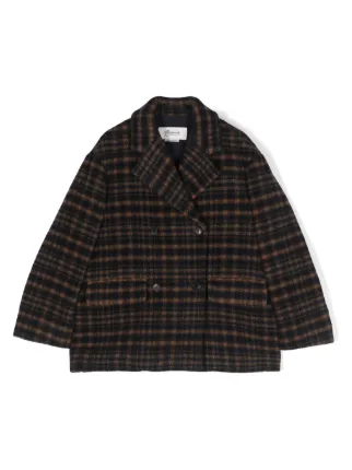 Bonpoint チェック コート | ブルー | FARFETCH JP 