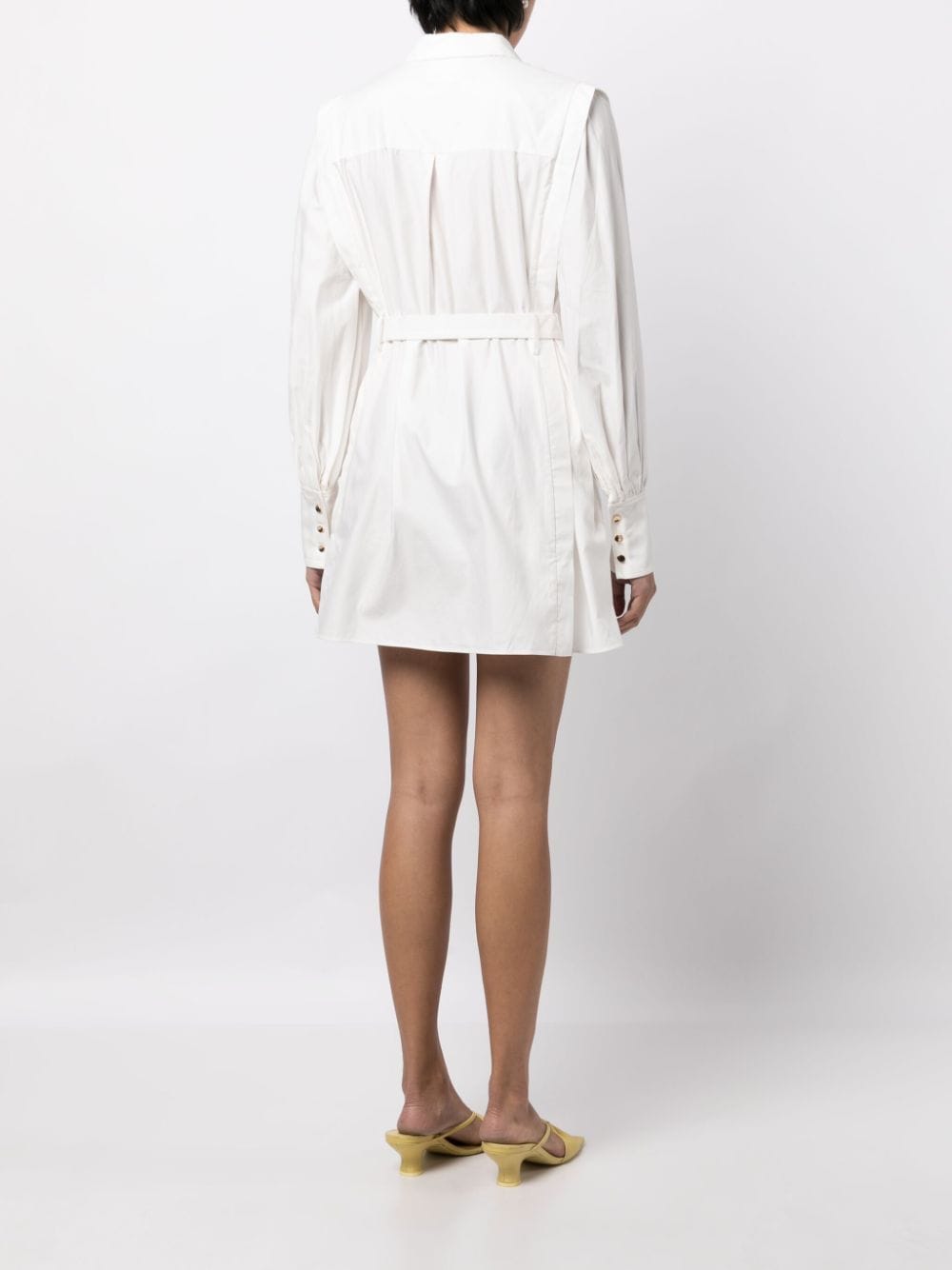 Shop Acler Belted-waist Cotton Shirtdress In White