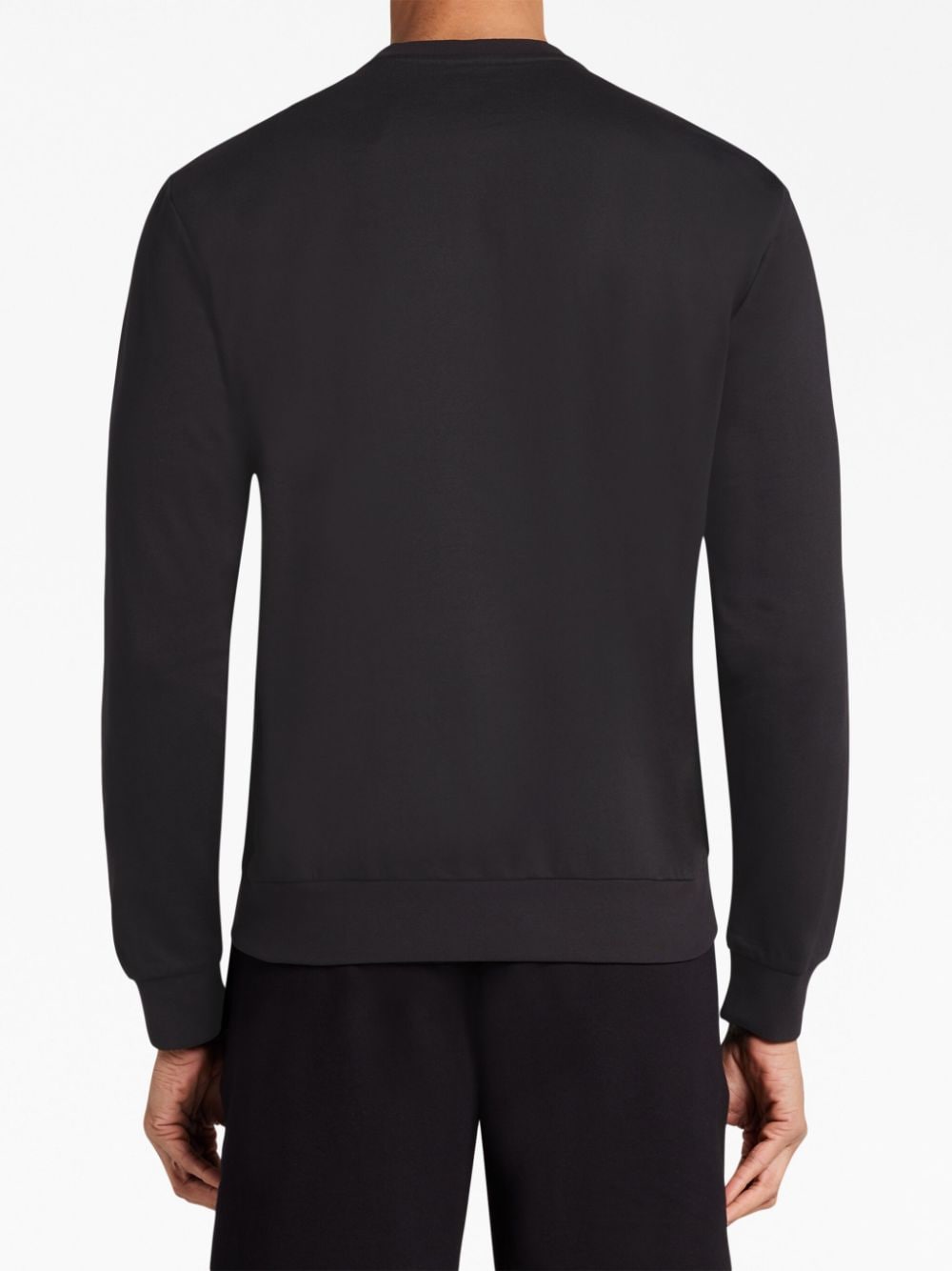 Shop Ea7 Logo-print Cotton Sweatshirt In Black