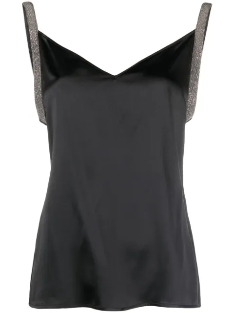 Fabiana Filippi embellished silk-blend camisole top