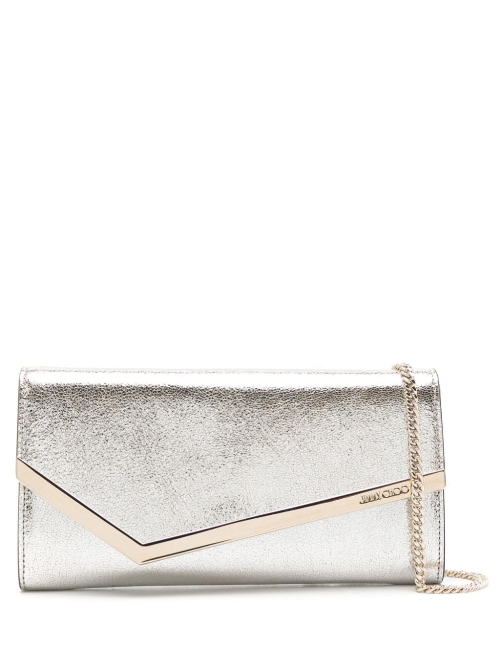 Jimmy Choo Emmie Metallic Leather Clutch Bag - Farfetch