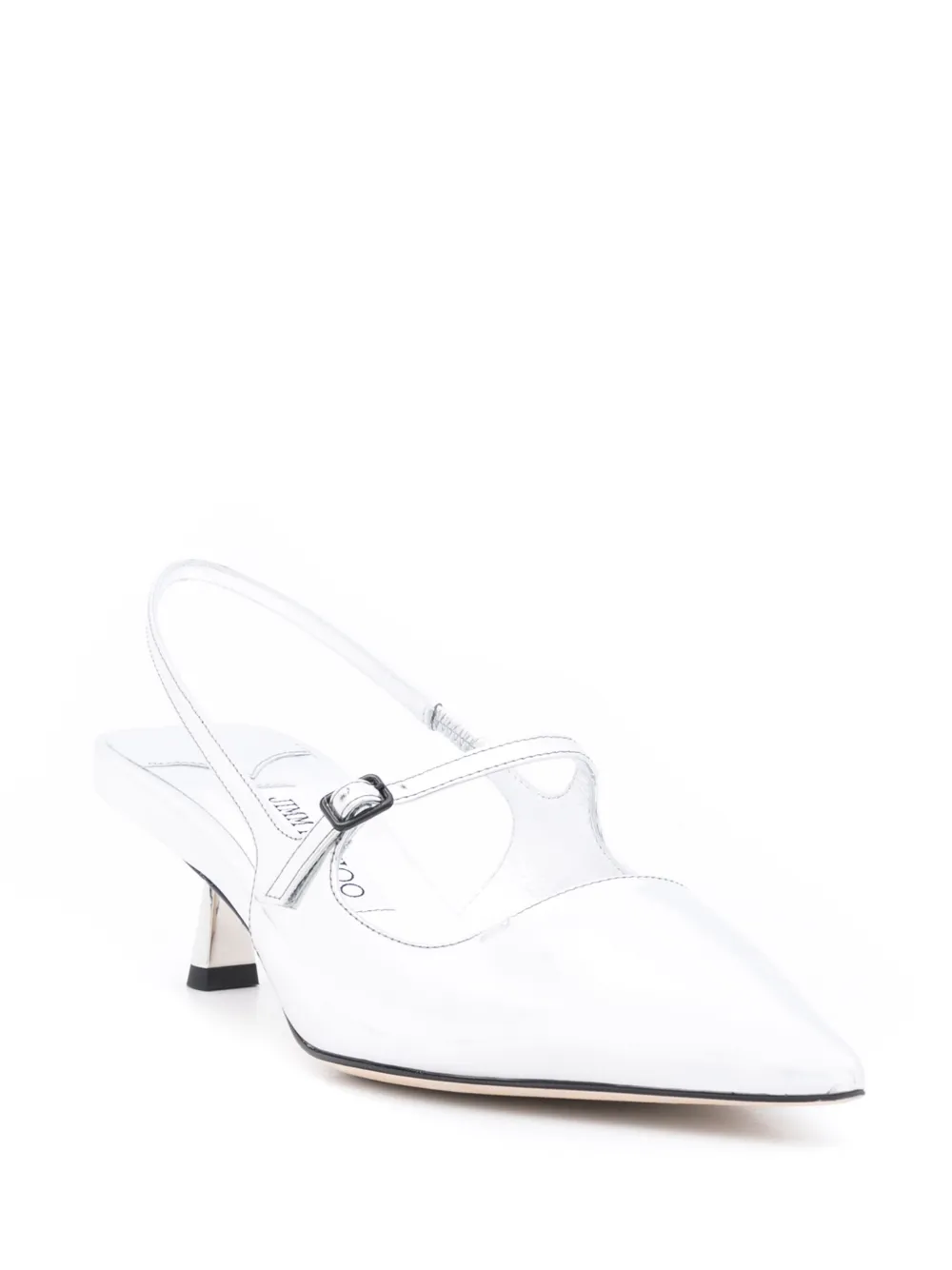 Jimmy Choo Didi 45mm metallic leather pumps Silver