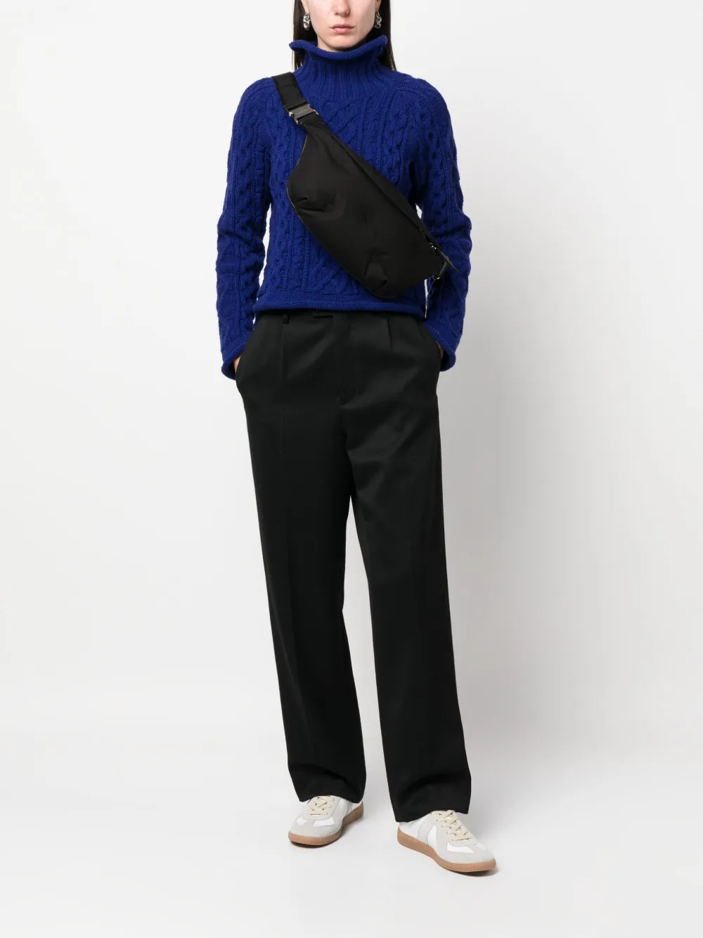 Maison Margiela Glam Slam logo-plaque belt bag - Zwart
