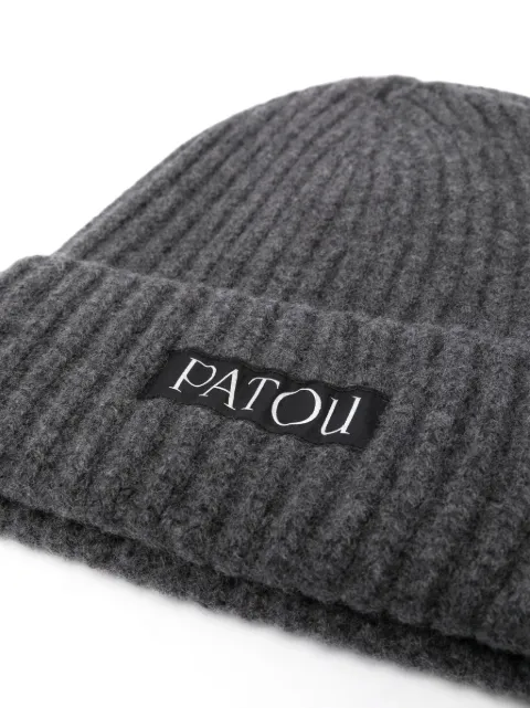 Patou logo-patch ribbed beanie AC0508064963A - 1