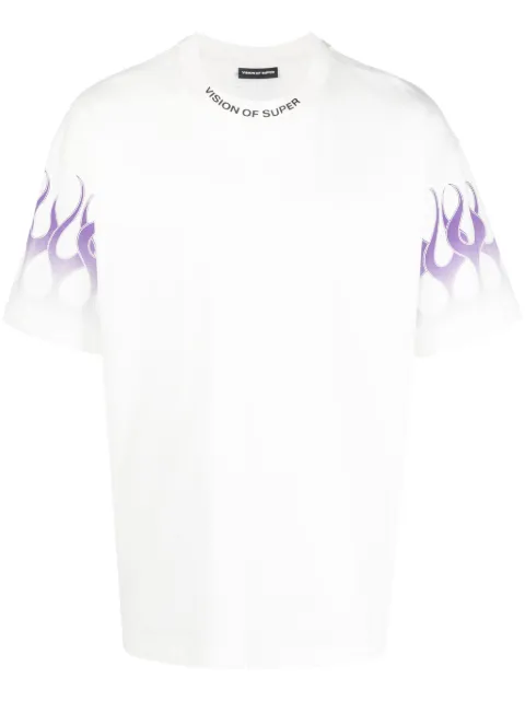 Vision Of Super flame-print cotton T-shirt