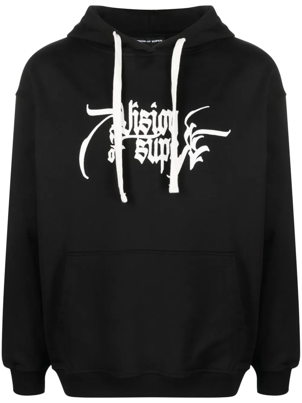 Vision Of Super Logo-print Cotton Hoodie In Black