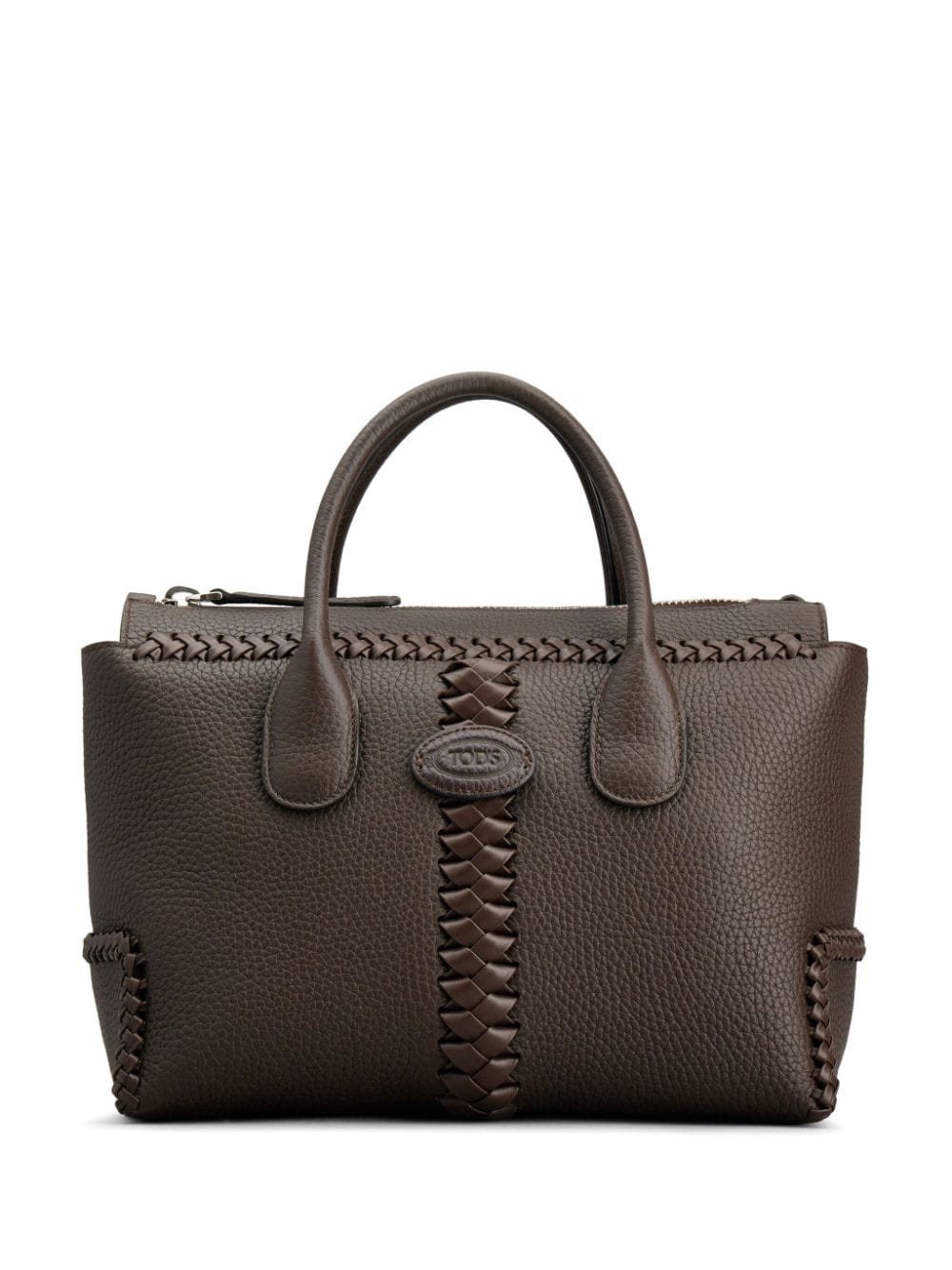 Tod's Di Logo-patch Leather Tote Bag In Brown