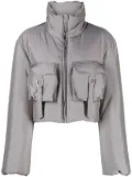 Blumarine cropped padded jacket - Grey