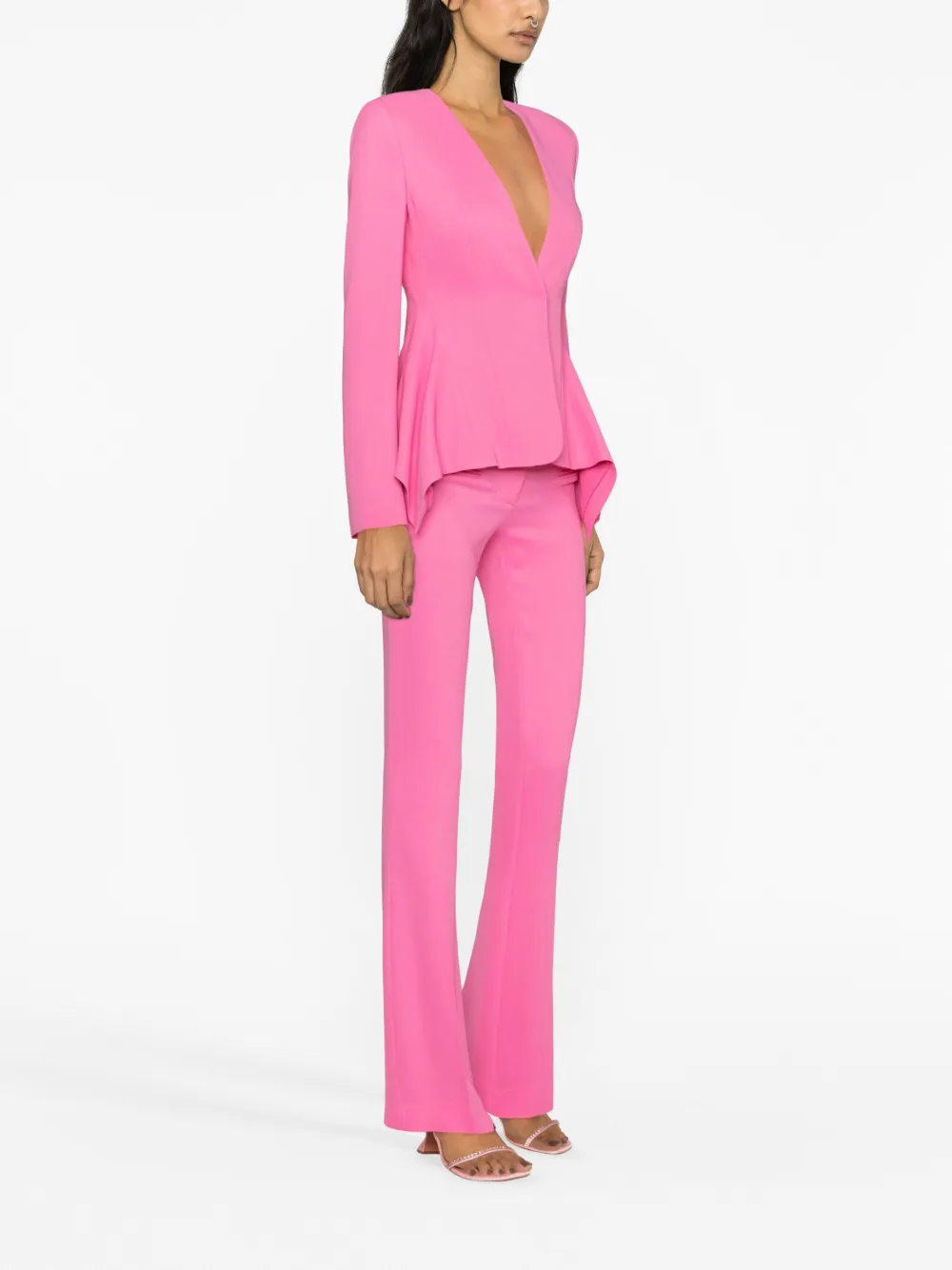 Blumarine Low-rise Flared Trousers In Pink