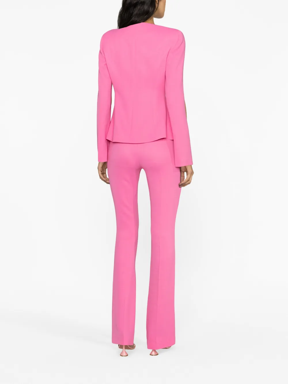 Blumarine Low-rise Flared Trousers In Pink