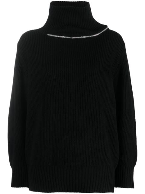 sacai zip-detail wool jumper
