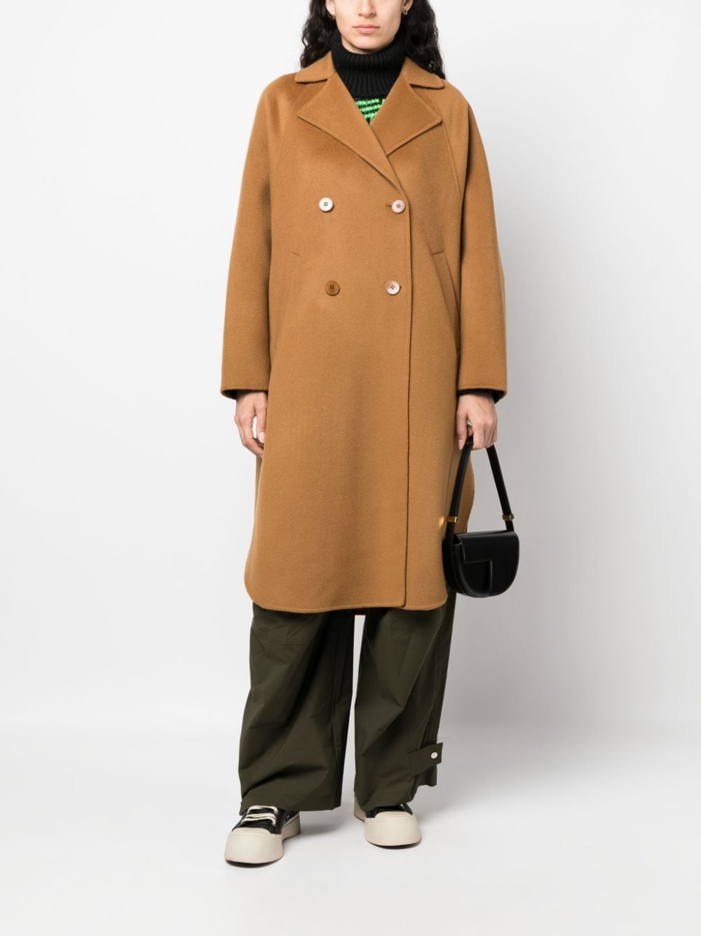 Essentiel Antwerp double-breasted wool coat - Bruin