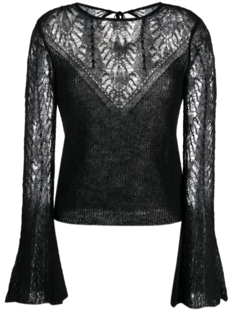 Erika Cavallini  open-knit bell-sleeve jumper