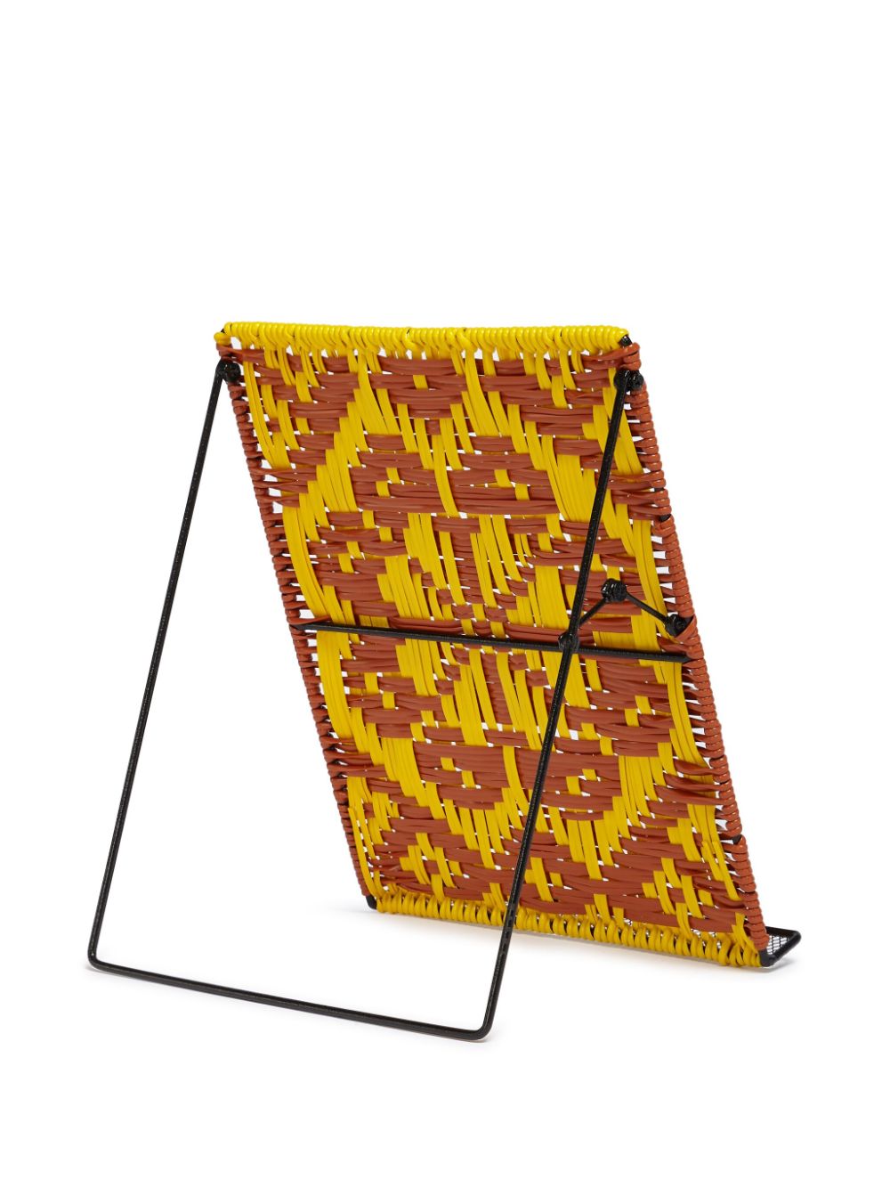 Marni Market geometric-pattern woven iPad stand - Geel